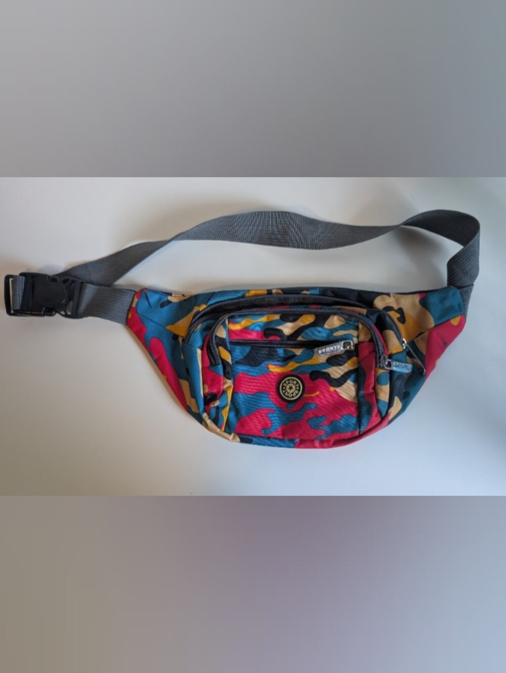 Colorful Camo Waist Bag - Blue/Pink/Yellow - Nice Quality